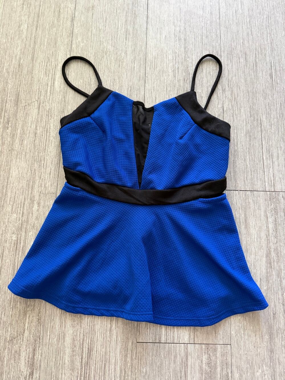 Y2k Charlotte Russe Blue and Black Cutout Tank